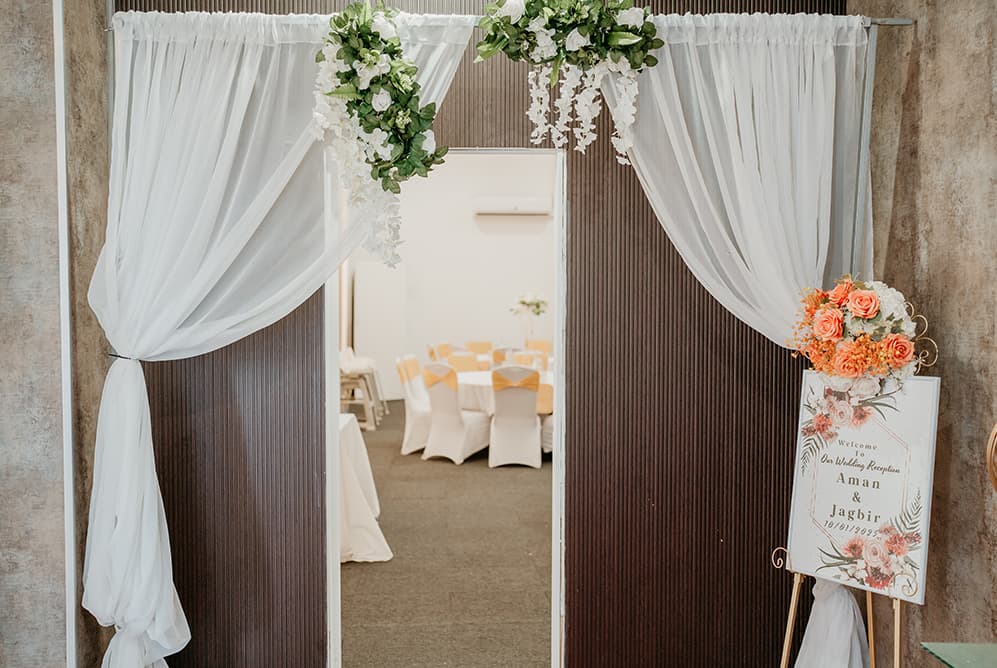 Gold Receptions styled event space